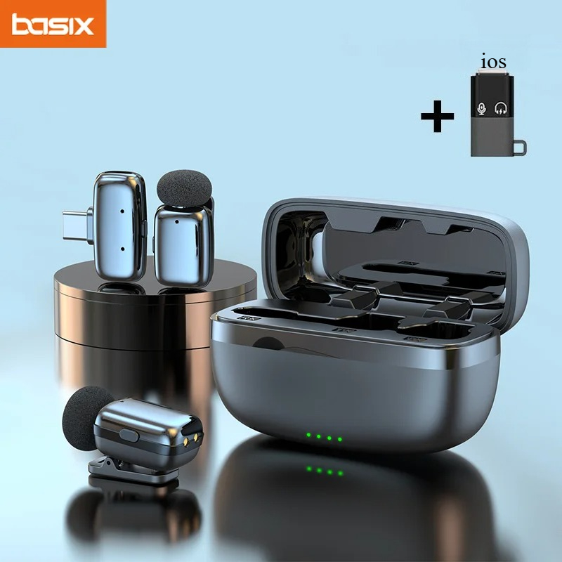 Phone Accessories For Android - Bezprzewodowy zestaw mikrofonów krawatowych z etui