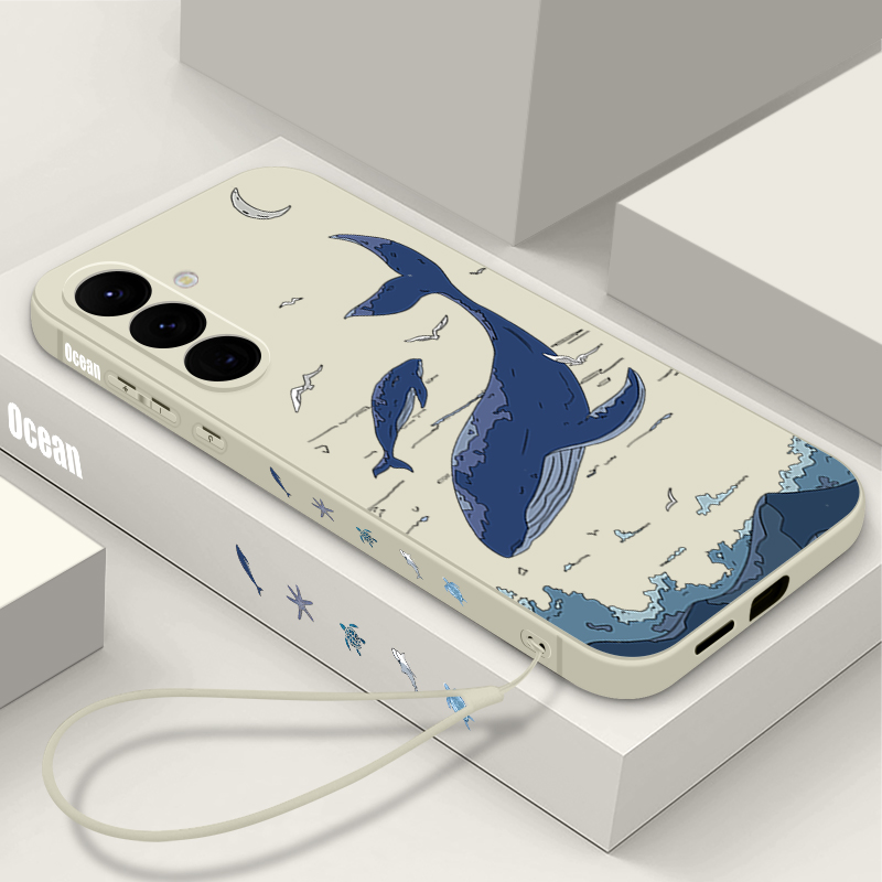 Samsung Galaxy A55 - Etui na telefon z motywem wielorybów