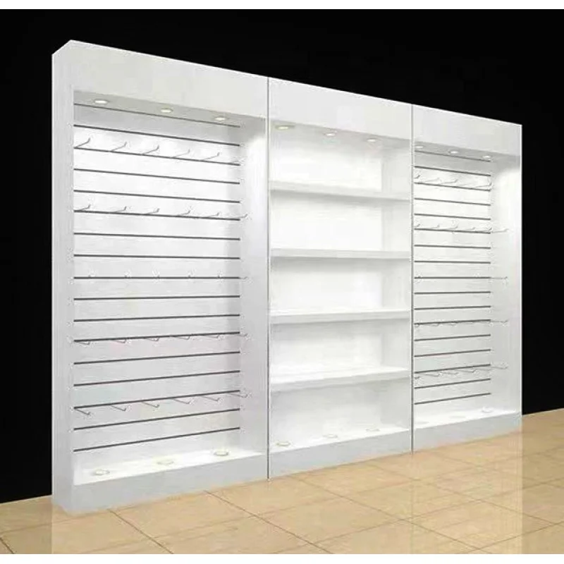 Phone Accessories Store - Niestandardowy, drewniany regał z listew do