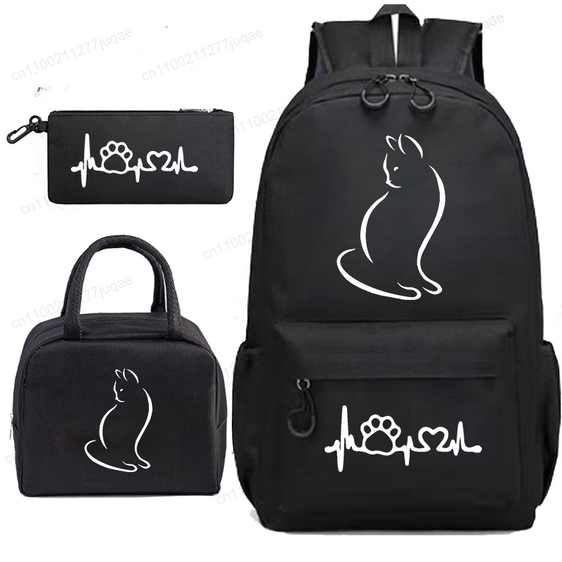 Phone Accessories Wholesale In China - Zestaw 3-częściowy plecak Chibi Anime Cat,